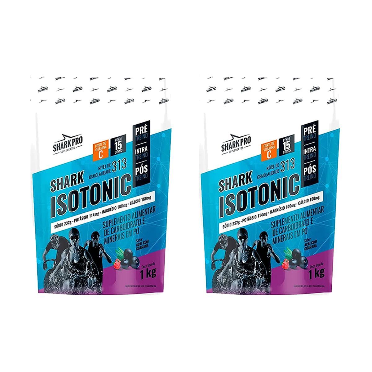 Kit 2X Isotonico - 1000g A�a� com Guaran� - Shark Pro