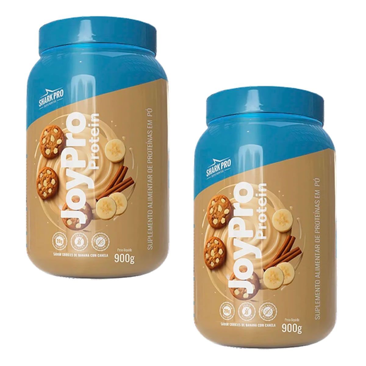 Kit 2X JoyPro Protein - 900g Cookies de Banana com Canela - Shark Pro