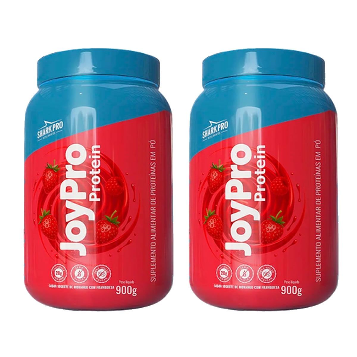 Kit 2X JoyPro Protein - 900g - Iogurte de Morango com Framboesa - Shark Pro