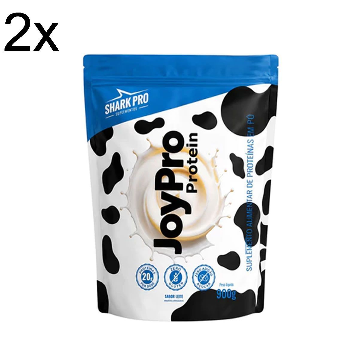 Kit 2X Joypro Protein - Refil 900g Leite - Shark Pro