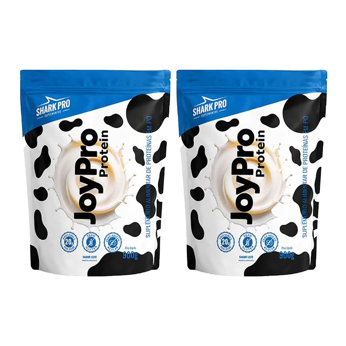 Kit 2X Joypro Protein - Refil 900g Leite - Shark Pro