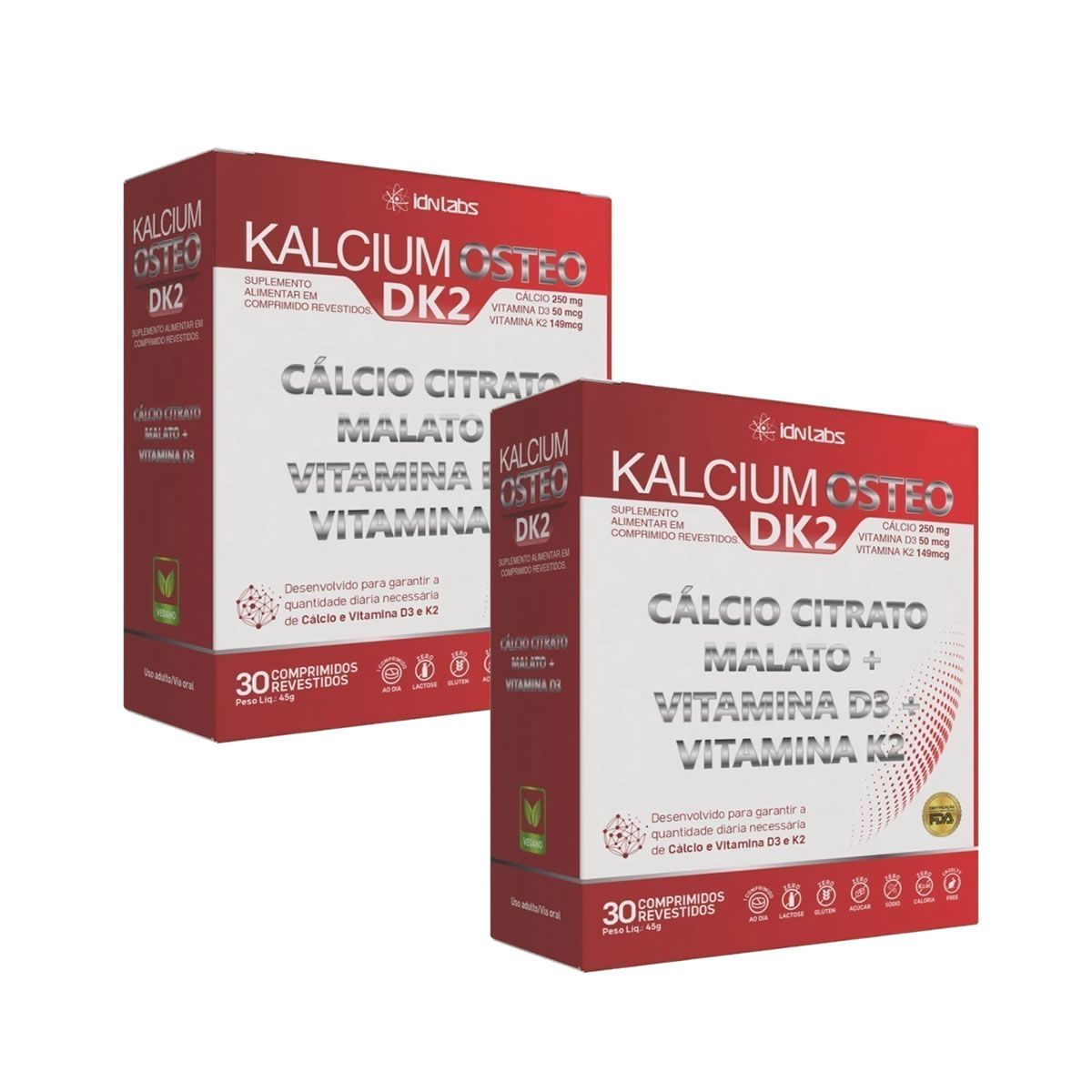 Kit 2X Kalcium Osteo Dk2 - 30 Comprimidos - IDN Labs