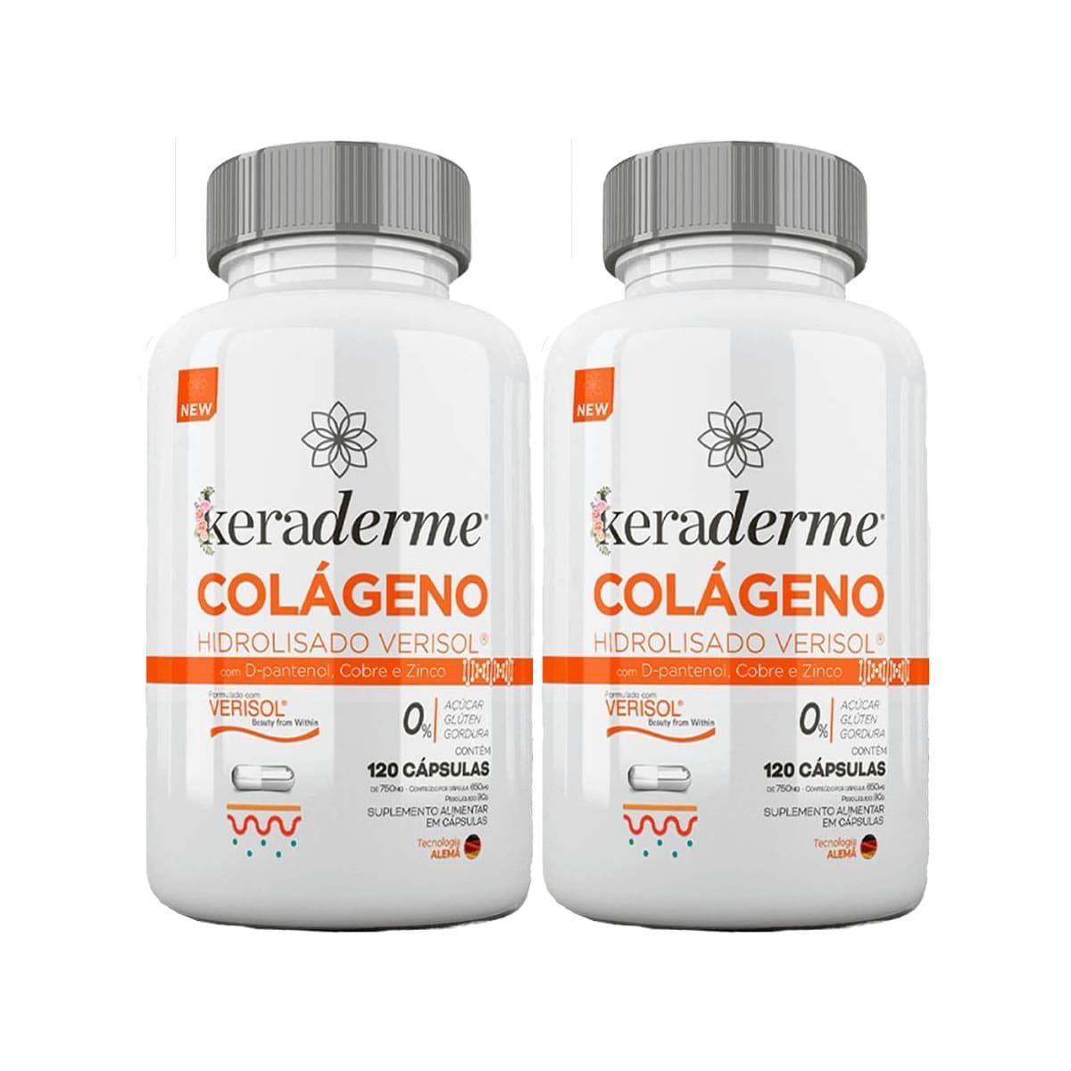 Kit 2X Keraderme Col�geno Verisol - 120 C�psulas - Nutrends
