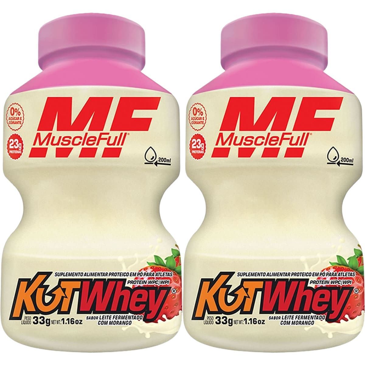 Kit 2X Kut Whey Mini - 33g Leite Fermentado com Morango - MuscleFull