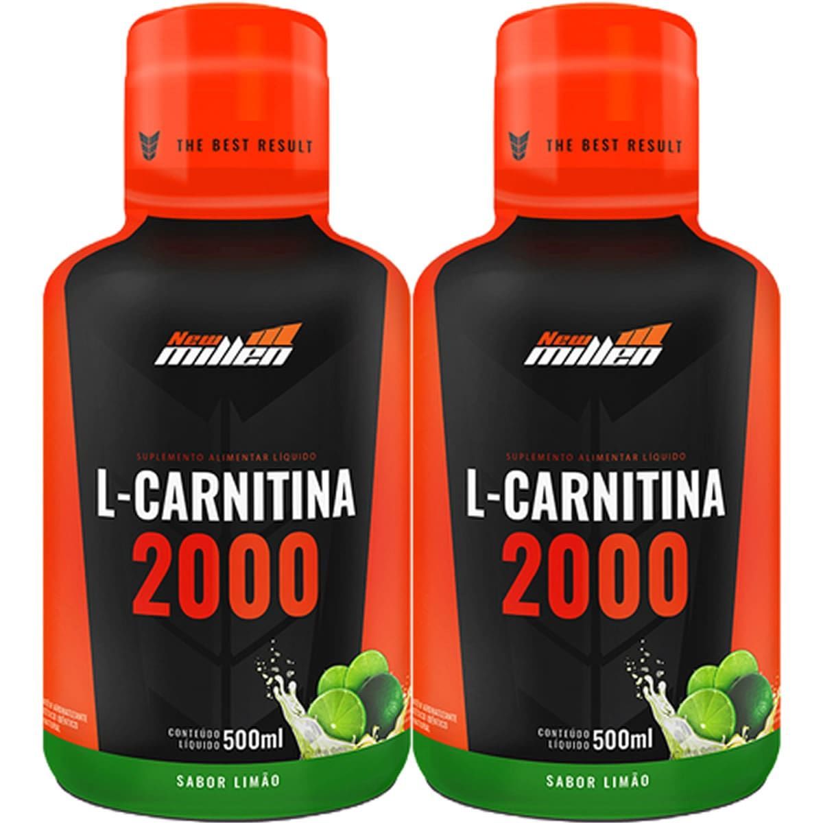 Kit 2X L-Carnitina 2000mg - 500ml Lim�o - New millen
