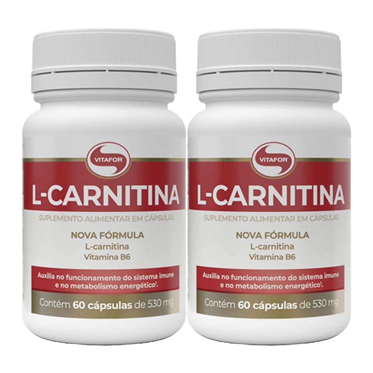 Kit 2X L-Carnitina + Vitamina B6 -  60 C�psulas - Vitafor