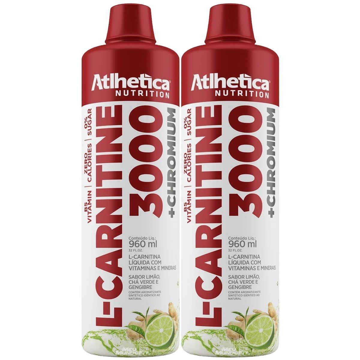 Kit 2X L-Carnitine 3000 - 960ml Lim�o, Ch� Verde e Gengibre - Atlhetica Nutrition