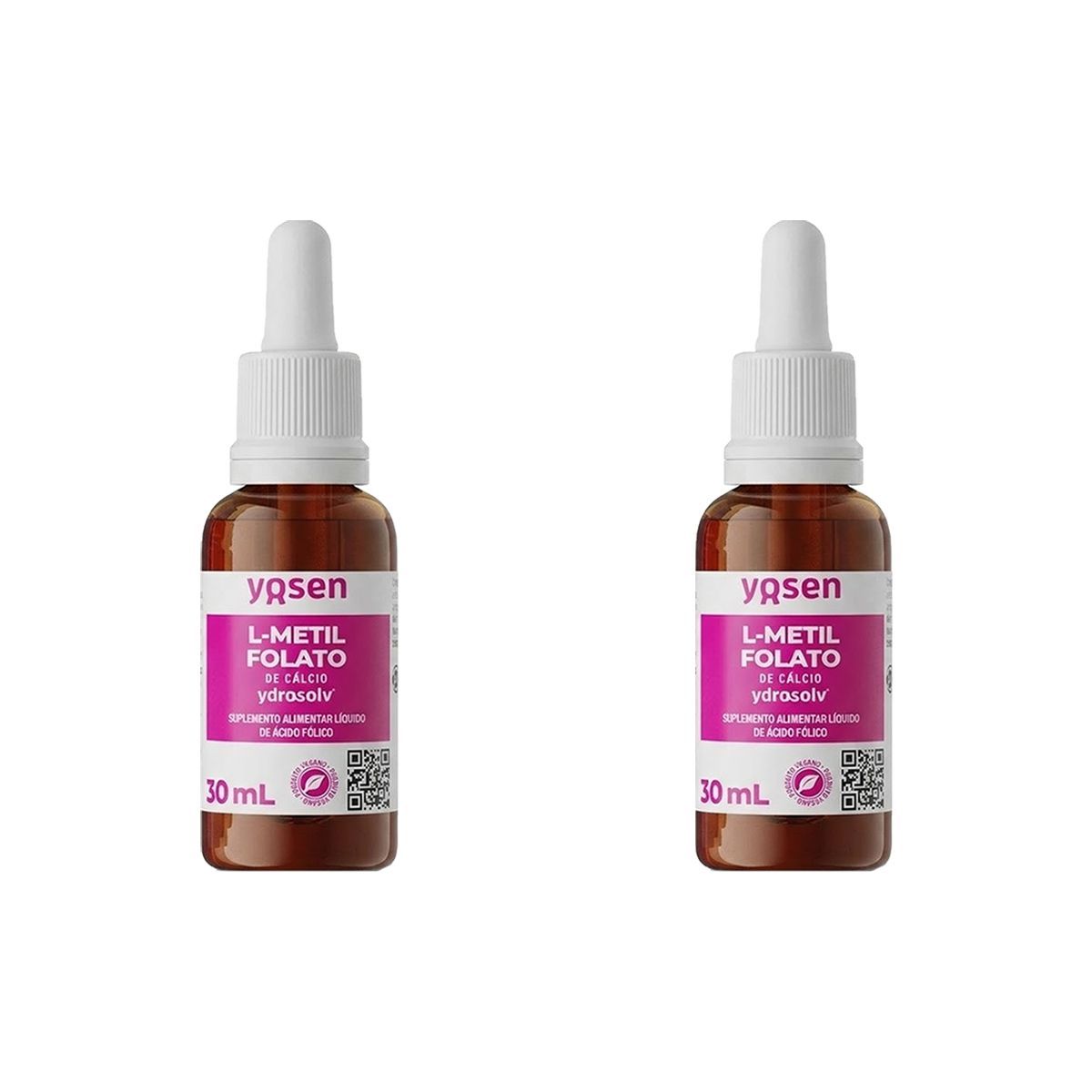 Kit 2X L-Metilfolato de C�lcio Ydrosolv - 30ml Gotas Laranja - Yosen