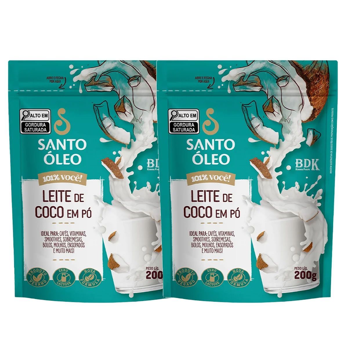 Kit 2X Leite De Coco em P� - 200g - Santo �leo