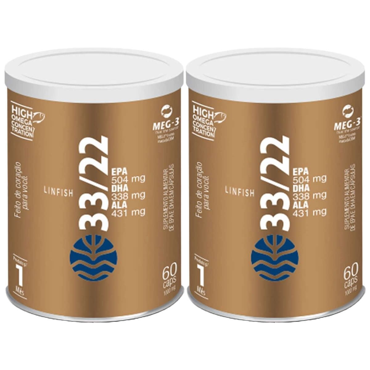 Kit 2X Lin Fish 33/22 - 60 C�psulas - Vital �tman