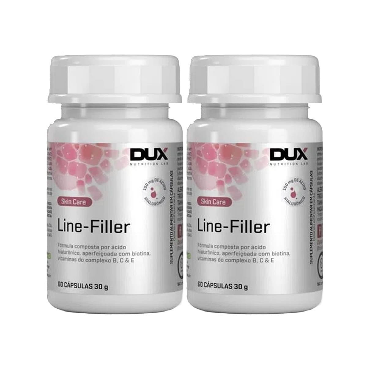 Kit 2X Line Filler Hialur�nico - 60 C�psulas - Dux Nutrition