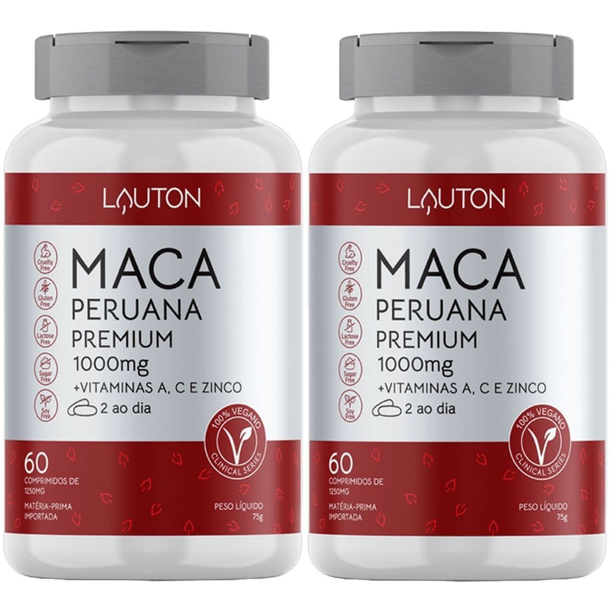 Kit 2X Maca Peruana Premium 1000mg - 60 Comprimidos - Lauton Nutrition