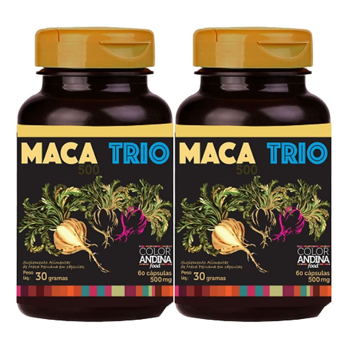 Kit 2X Maca Peruana Trio - 60 C�psulas - Color Andina