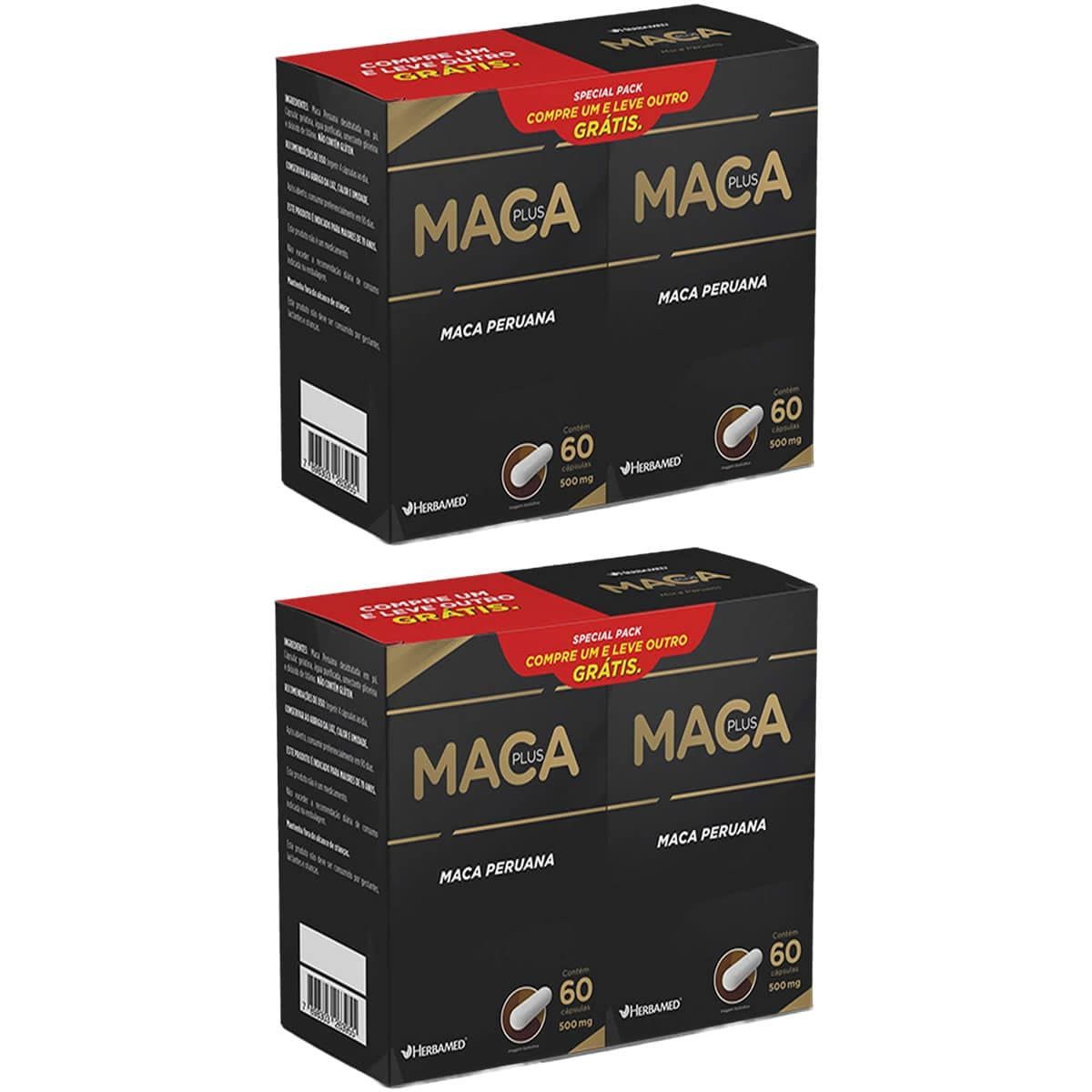 Kit 2X Maca Plus Special Pack - 60 C�psulas + 60 C�psulas Gr�tis - Herbamed