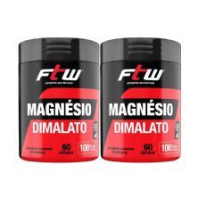 Kit 2X Magn�sio Dimalato  - 60 C�psulas - FTW