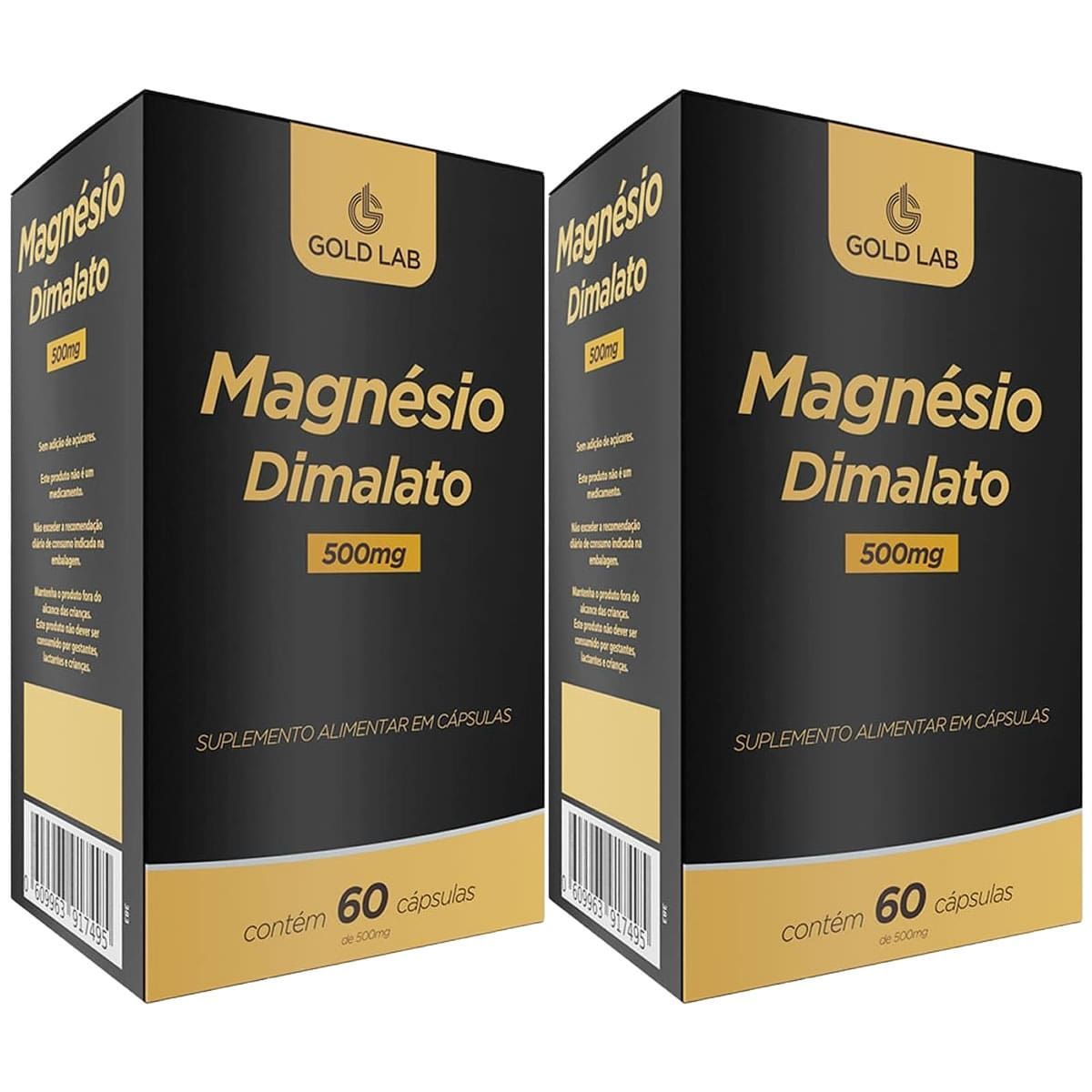 Kit 2X Magn�sio Dimalato - 60 C�psulas - Gold Lab