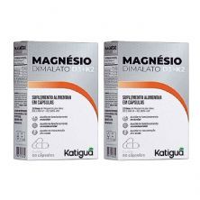 Kit 2X Magnesio Dimalato D3 + K2 - 60 C�psulas - Katigu�