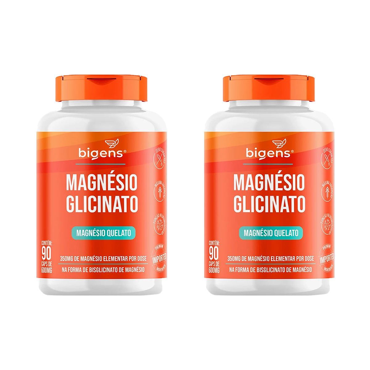 Kit 2X Magn�sio Glicinato - 90 C�psulas - Bigens