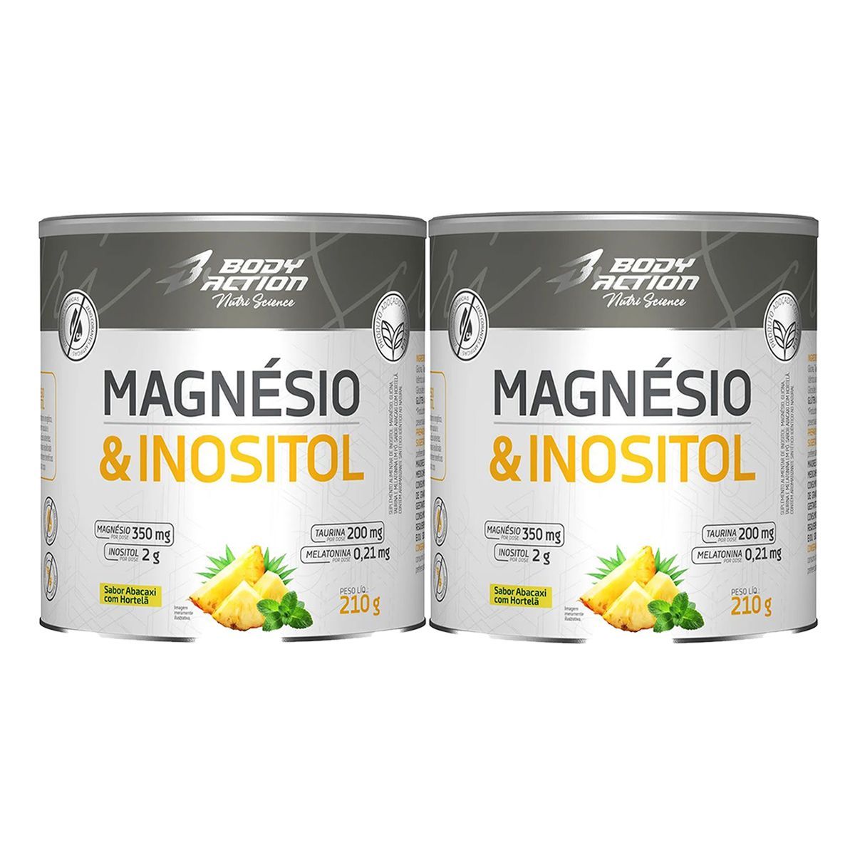 Kit 2X Magnesio & Inositol - 210g Abacaxi Com Hortel� - Body Action