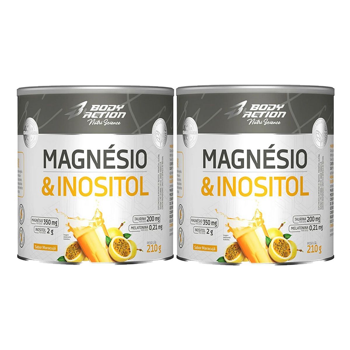 Kit 2X Magnesio & Inositol - 210g Maracuj� - Body Action