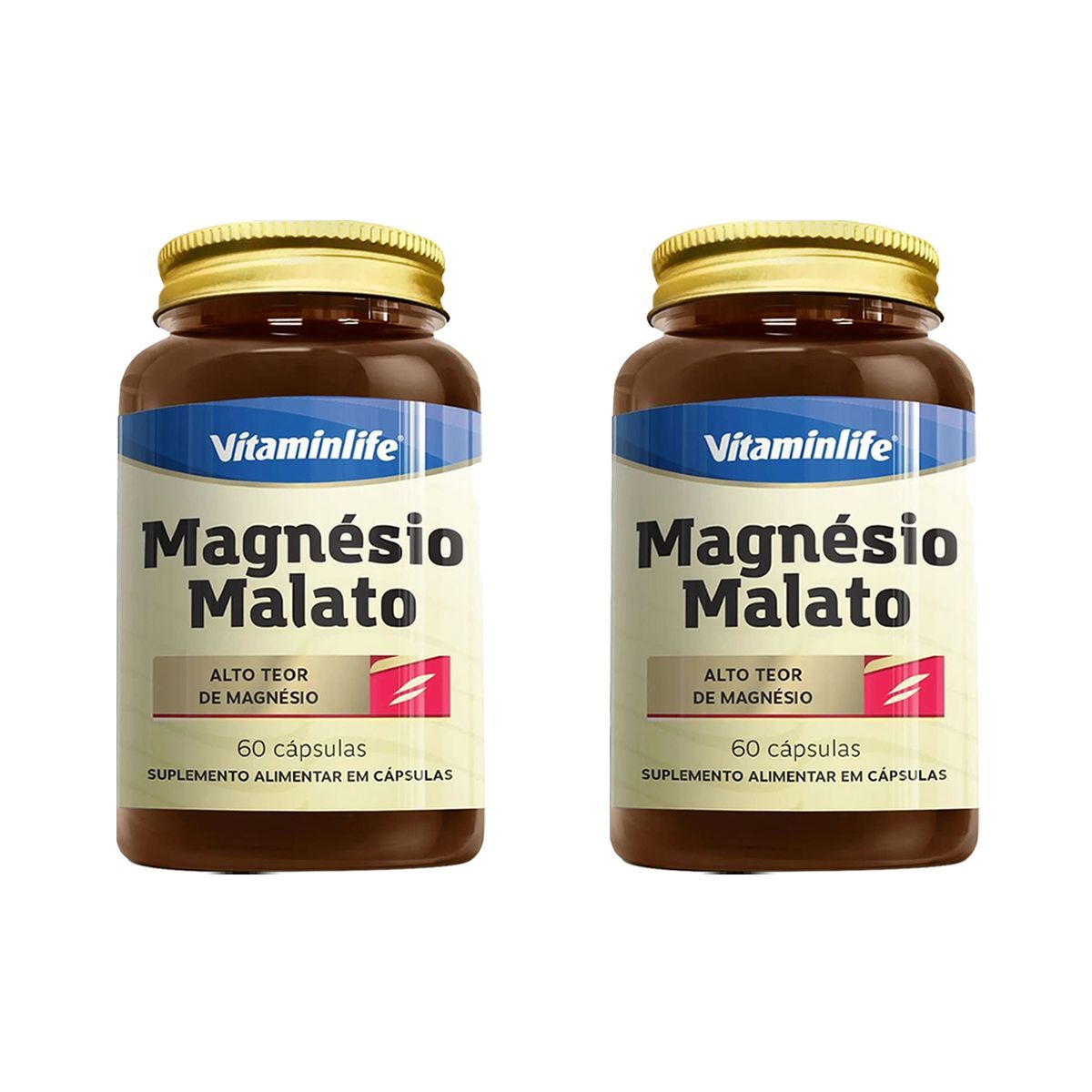 Kit 2X Magn�sio Malato - 60 C�psulas - VitaminLife