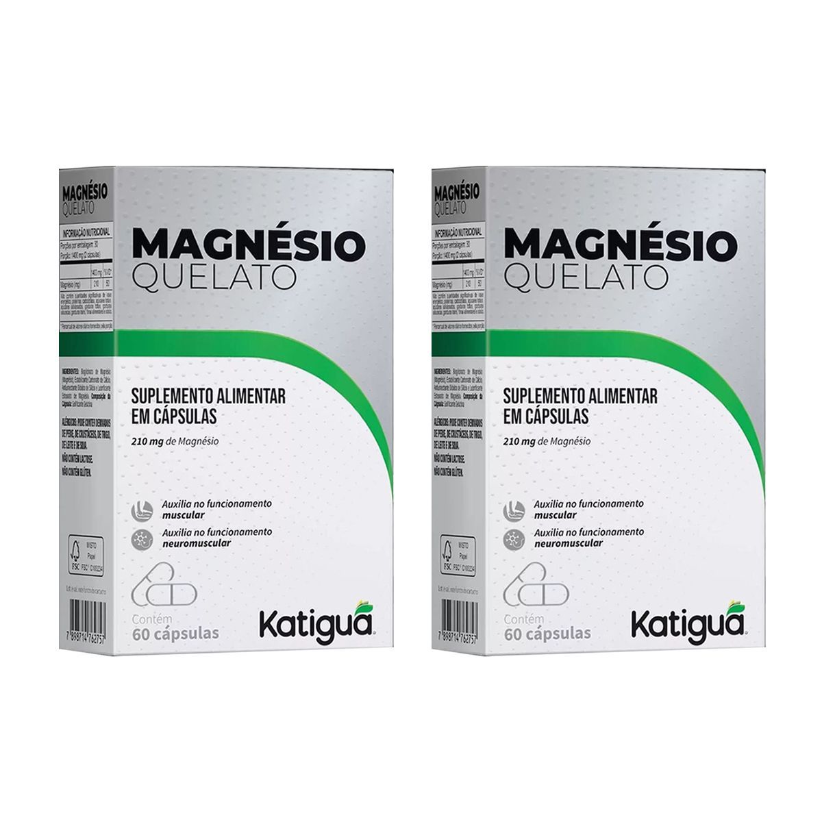 Kit 2X Magn�sio Quelato - 60 C�psulas - Katigu�