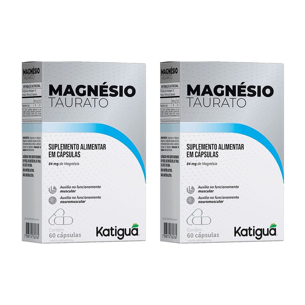 Kit 2X Magn�sio Taurato - 60 C�psulas - Katigu�