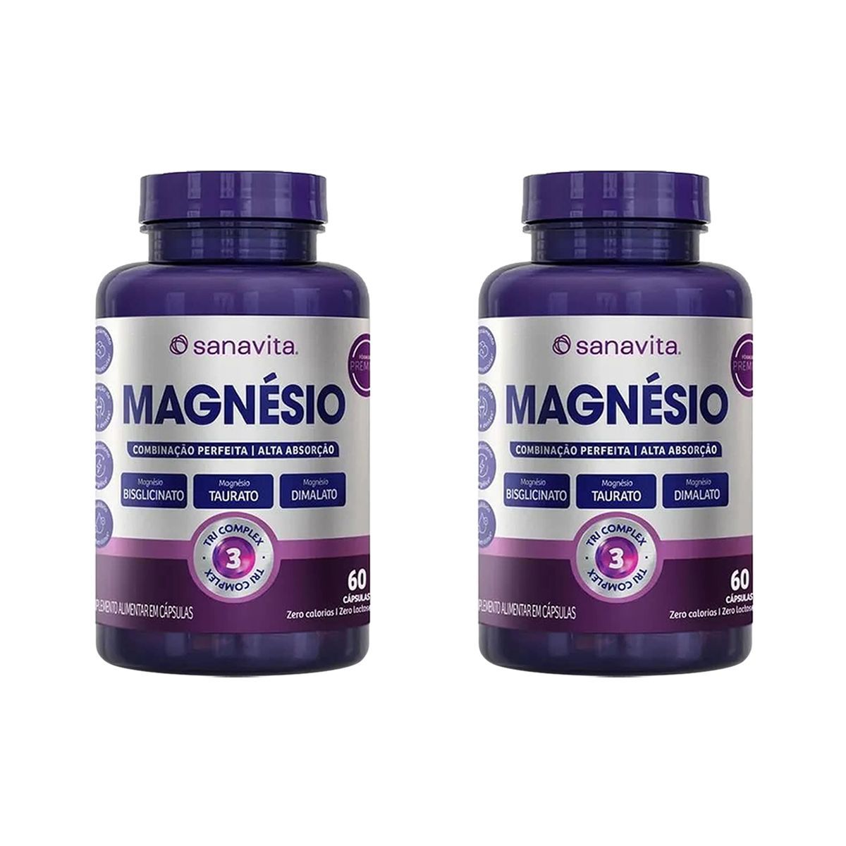 Kit 2X Magn�sio Tri Complex - 60 C�psulas - Sanavita