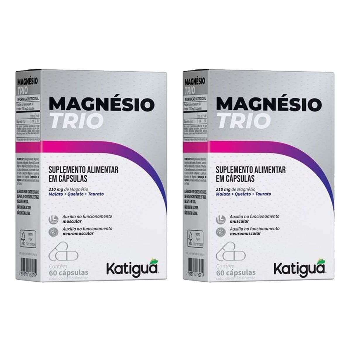Kit 2X Magn�sio Trio - 60 C�psulas - Katigu�