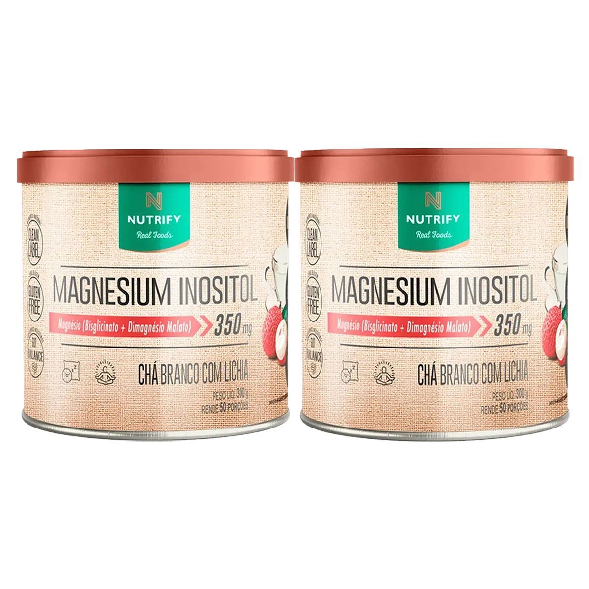 Kit 2X Magnesium Inositol - 300g Ch� Branco com Lichia - Nutrify