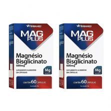 Kit 2X MagPlus Magn�sio Bisglicinato - 60 C�psulas - Herbamed
