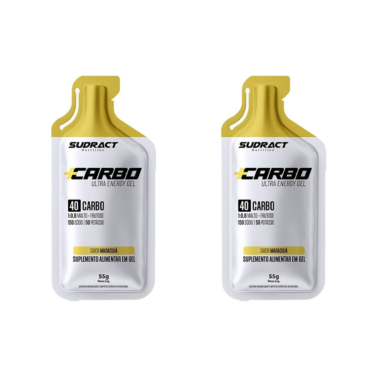 Kit 2X Mais Carbo Gel - 1 Sach� 55g Maracuj� - Sudract