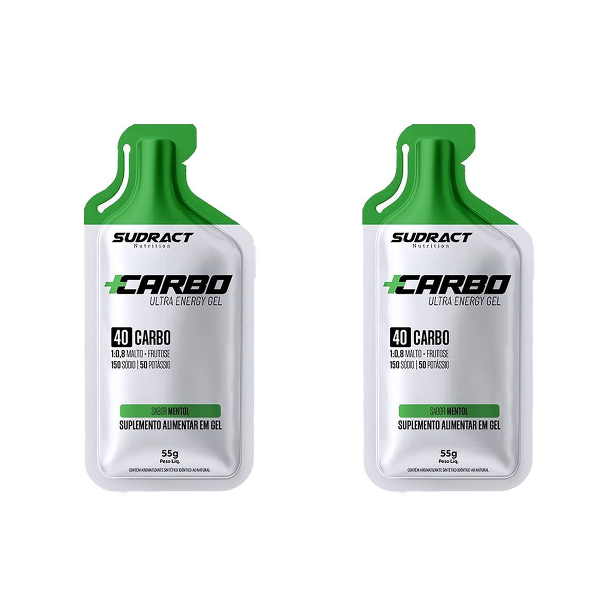 Kit 2X Mais Carbo Gel - 1 Sach� 55g Mentol - Sudract