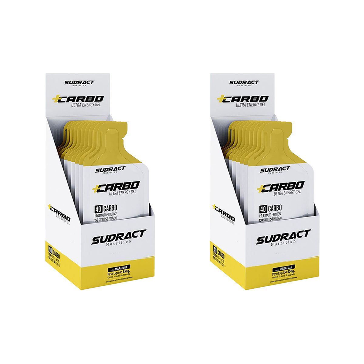 Kit 2X Mais Carbo Gel - 10 Sach�s 55g Maracuj� - Sudract