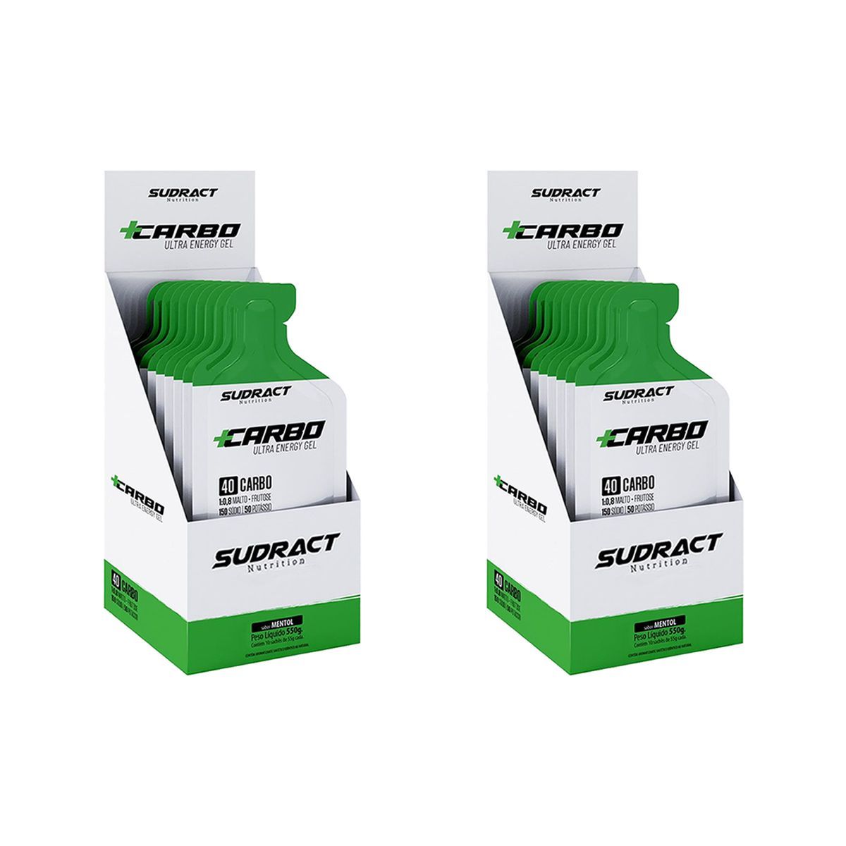 Kit 2X Mais Carbo Gel - 10 Sach�s 55g Mentol - Sudract