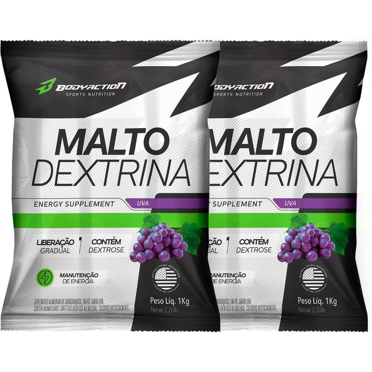 Kit 2X Malto Dextrin - 1000g Refil Uva - BodyAction