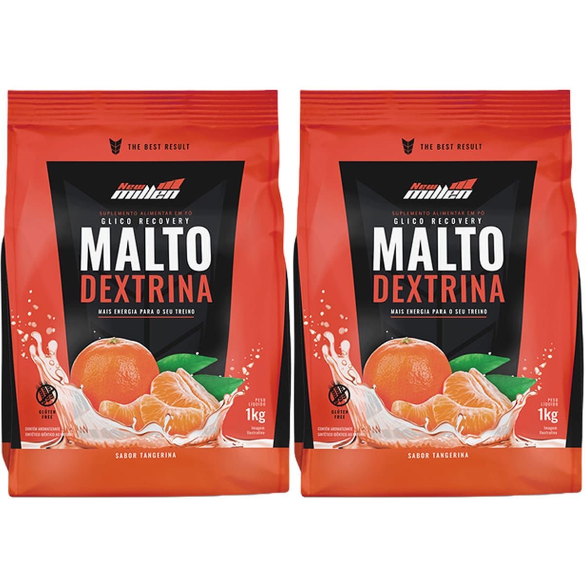 Kit 2X Maltodextrina - 1000g Refil Tangerina - New Millen