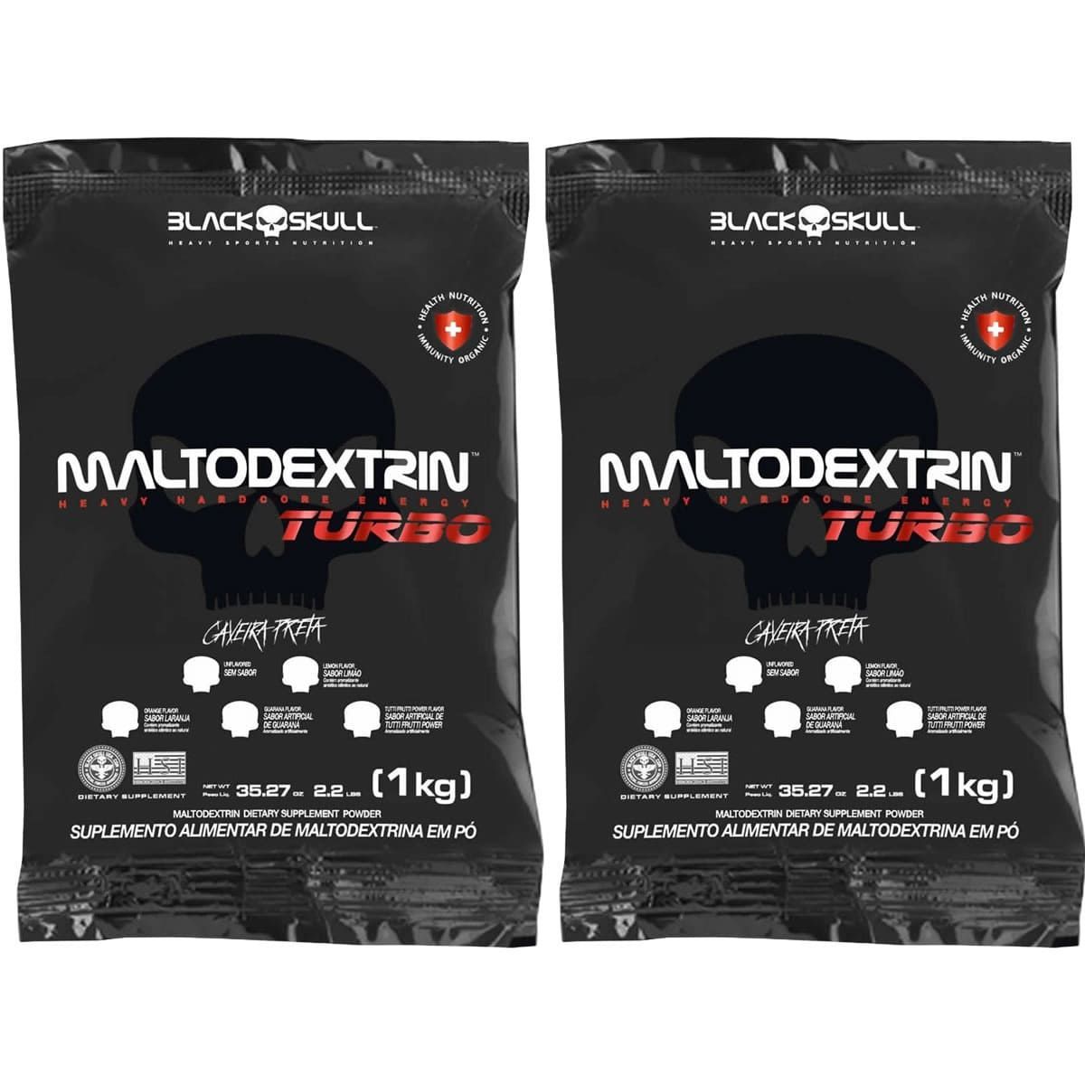 Kit 2X Maltodextrina Turbo - 1000g Refil Laranja - BlackSkull