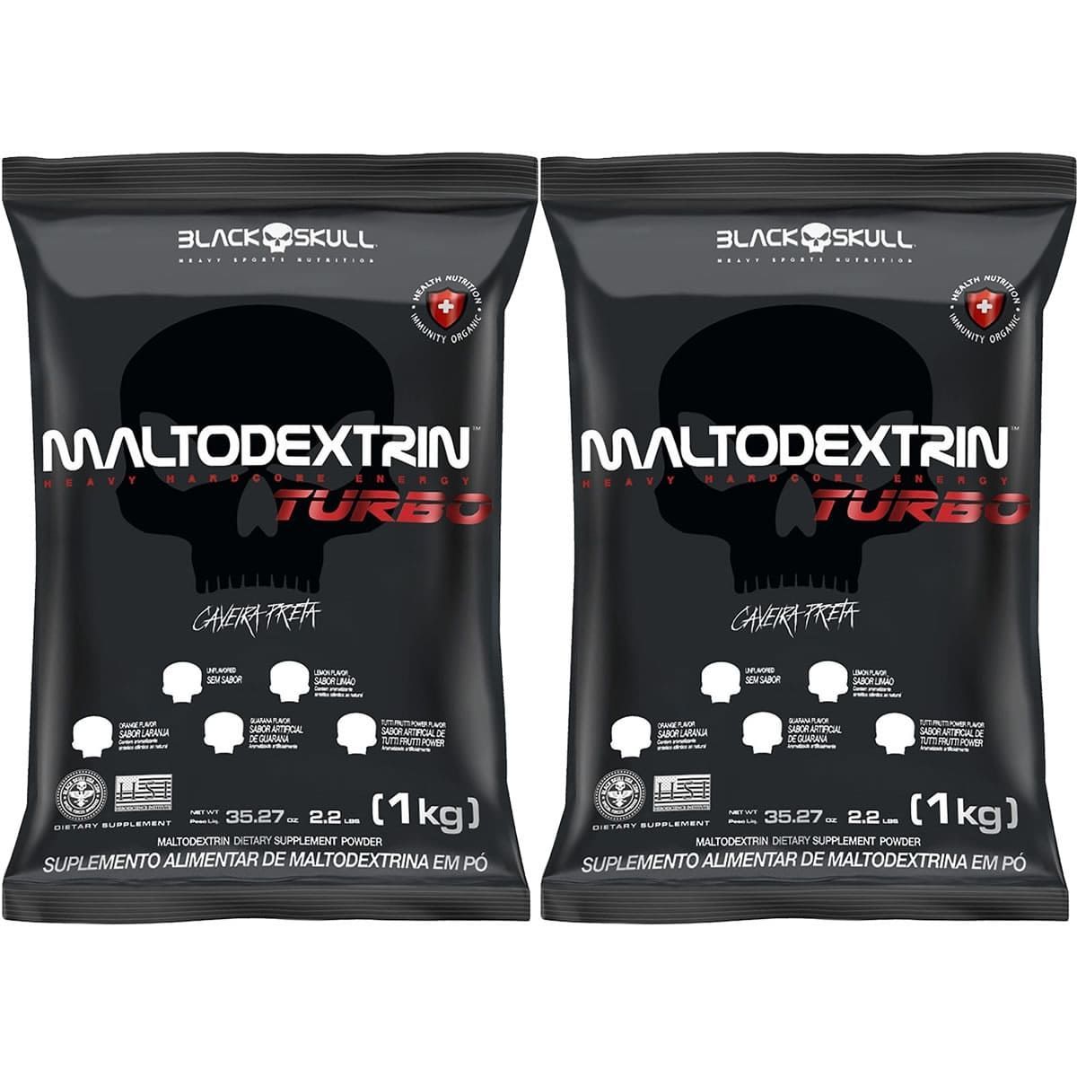 Kit 2X Maltodextrina Turbo - 1000g Refil Lim�o - BlackSkull