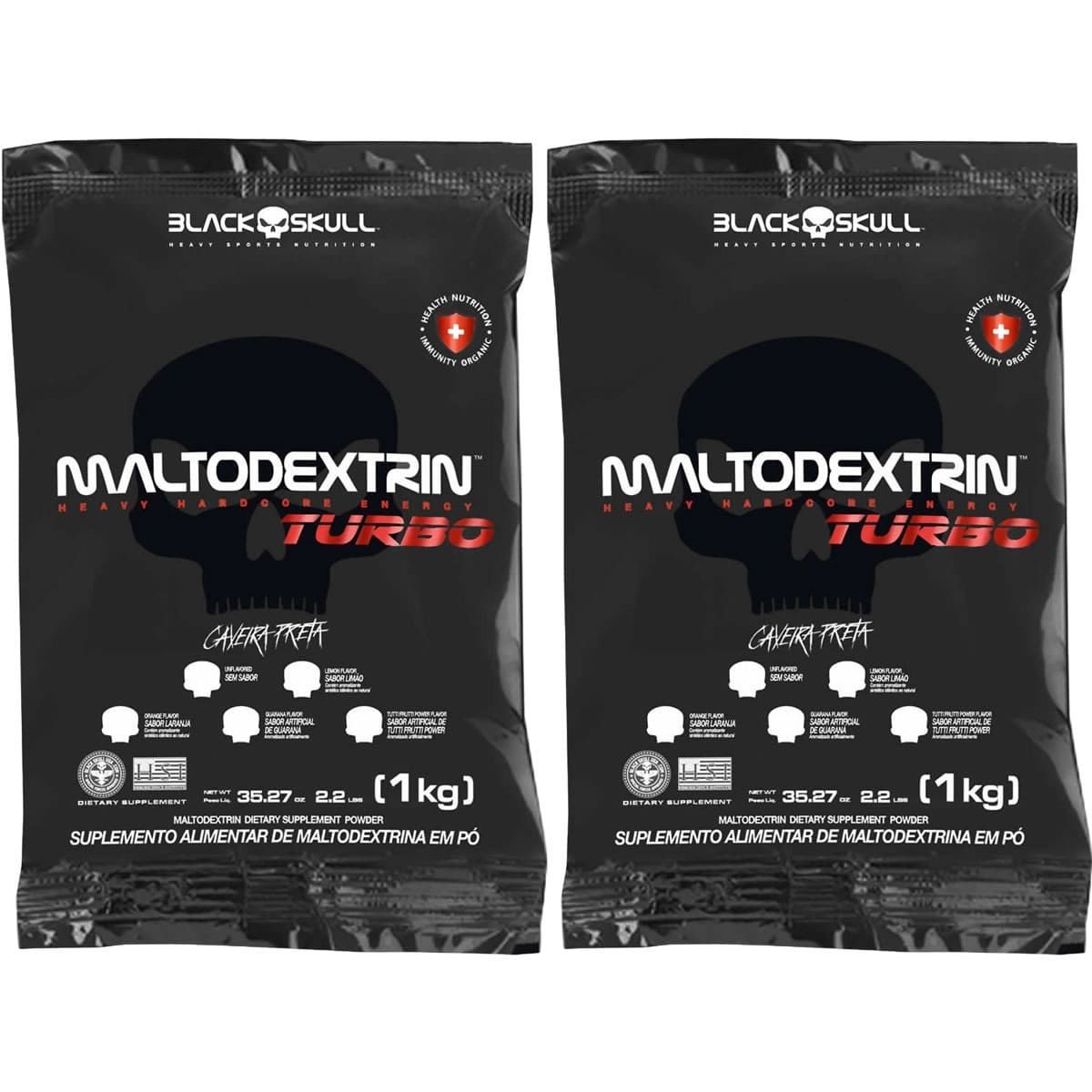 Kit 2X Maltodextrina Turbo - 1000g Refil Tutti Frutti - BlackSkull