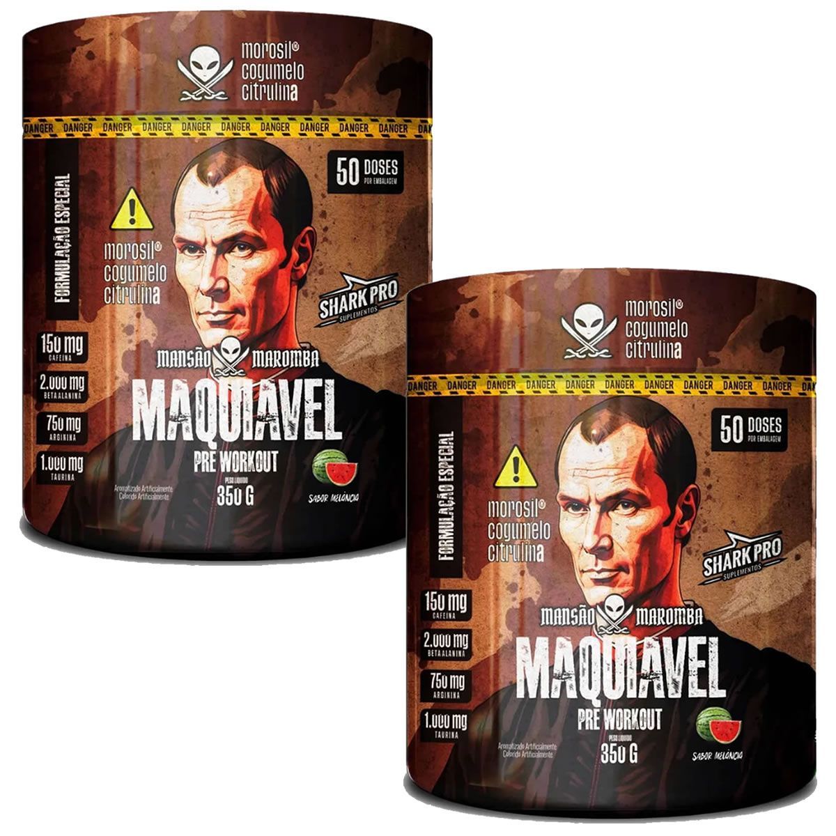 Kit 2X Maquiavel - Pr� Treino 350g Melancia - Shark Pro
