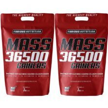 Kit 2X Mass 36500 Gainers - 3000g Morango - Furious Nutrition
