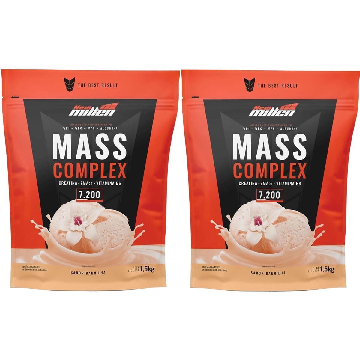 Kit 2X Mass Complex - 1500g Refil Baunilha - New Millen