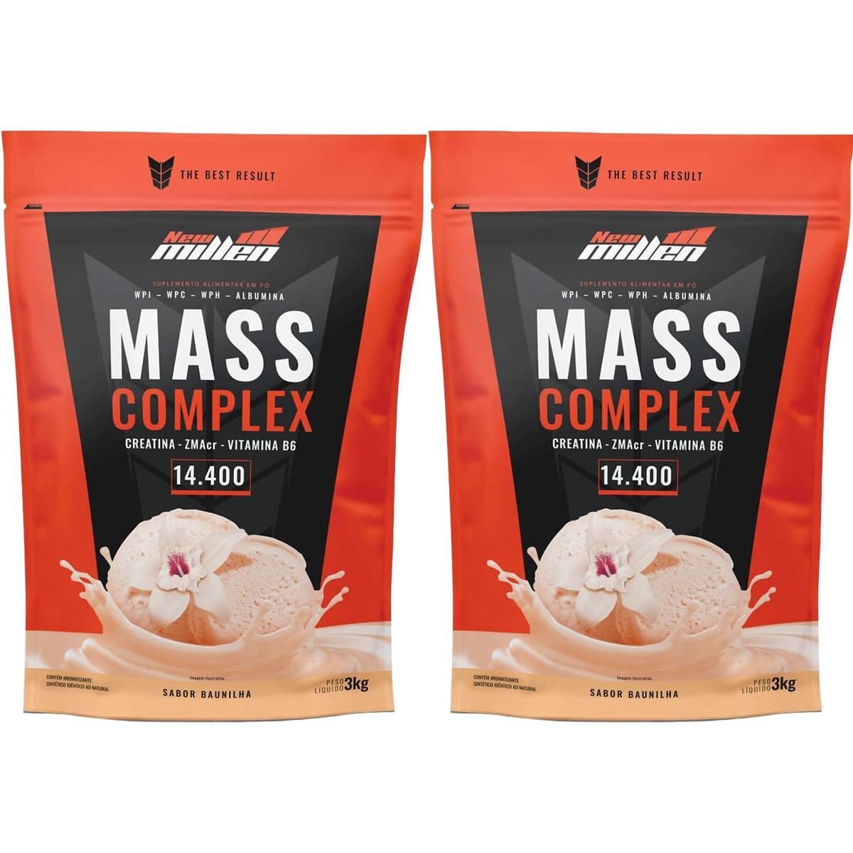Kit 2X Mass Complex - 3000g Refil Baunilha - New Millen