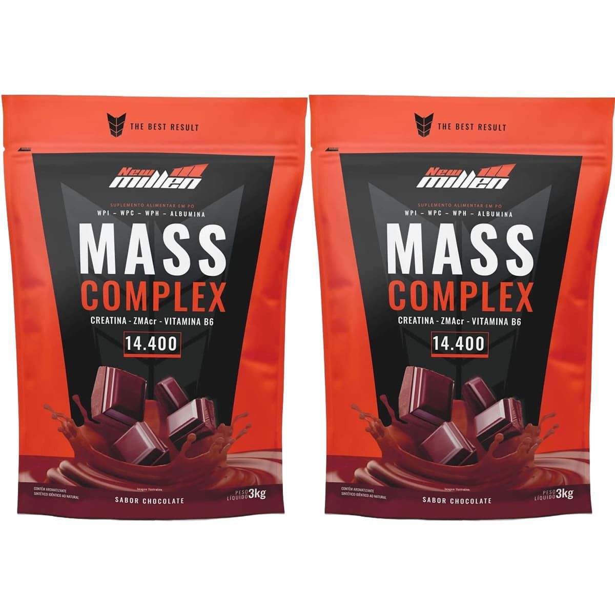 Kit 2X Mass Complex - 3000g Refil Chocolate - New Millen