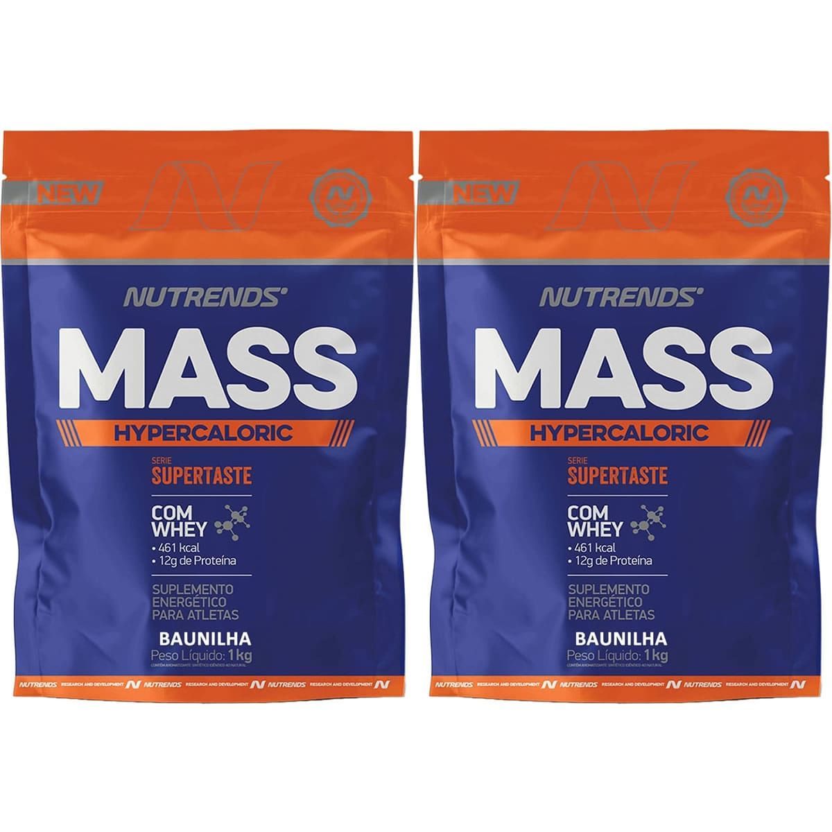 Kit 2X Mass Hypercaloric - 1000g Refil Baunilha - Nutrends