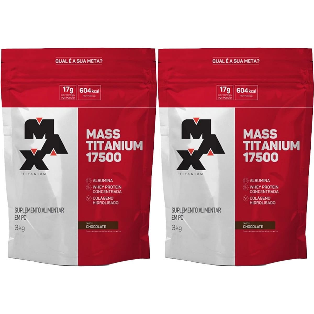 Kit 2X Mass Titanium 17500 - 3000g Refil Chocolate - Max Titanium