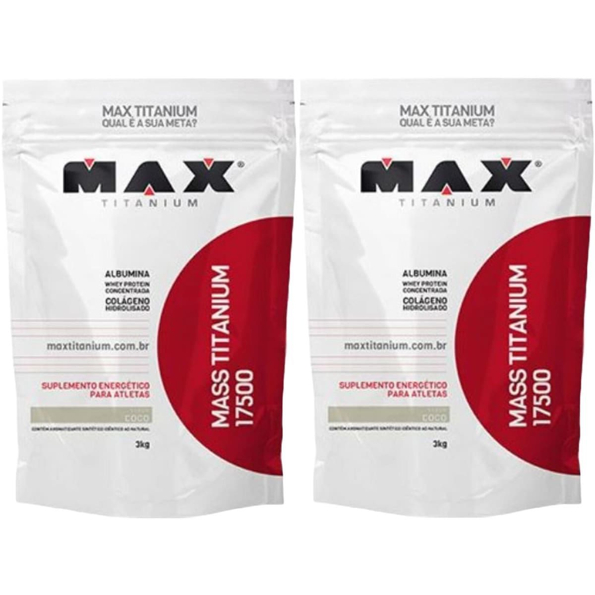 Kit 2X Mass Titanium 17500 - 3000g Refil Coco - Max Titanium