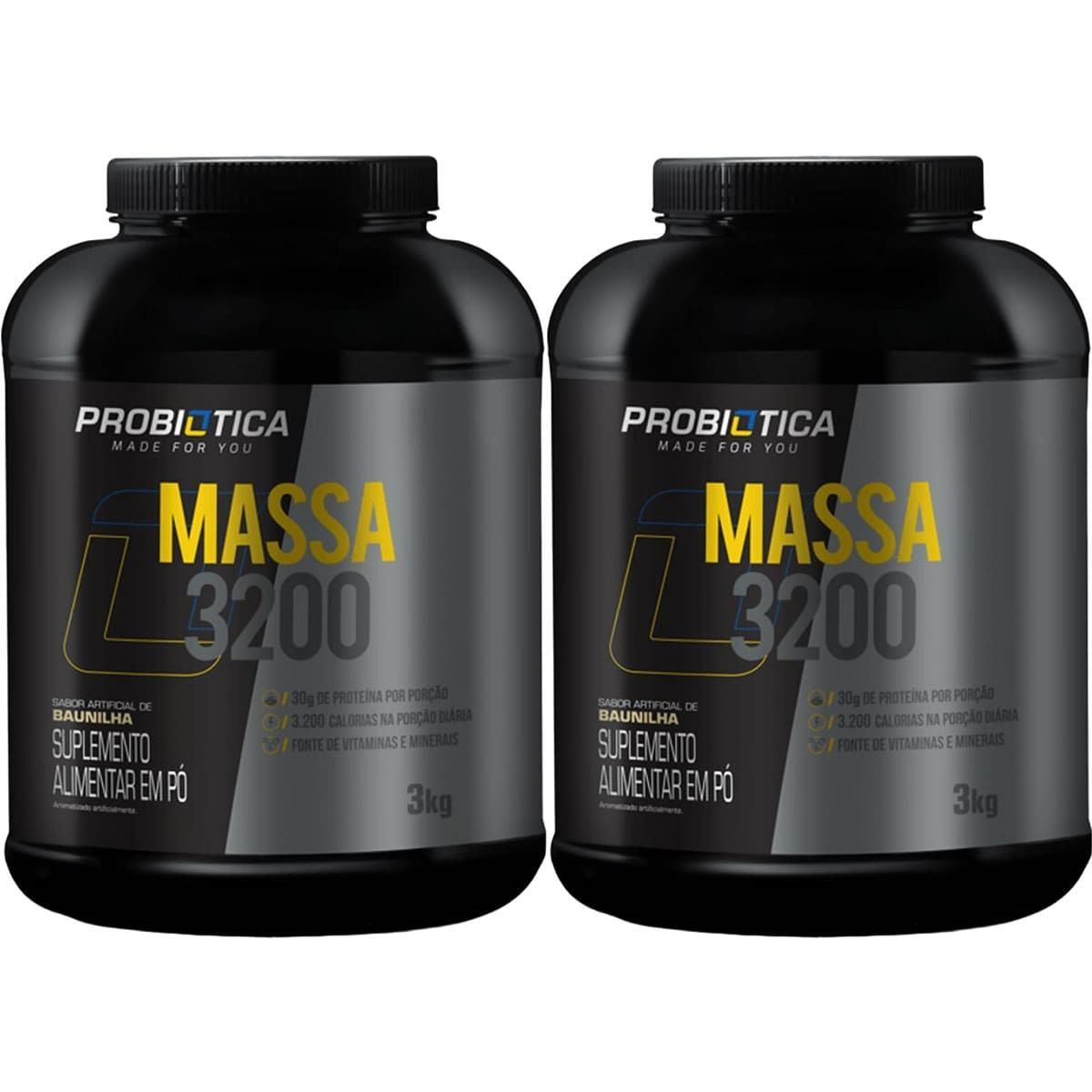 Kit 2X Massa 3200 - 3000g Baunilha - Probi�tica