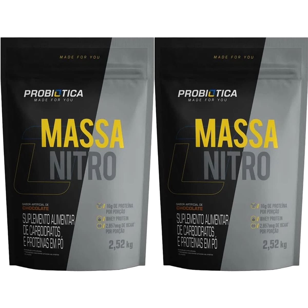 Kit 2X Massa Nitro - Refil 2.520g - Chocolate - Probi�tica